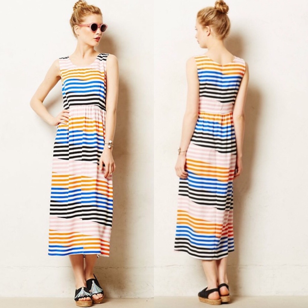 Dusen Dusen X Anthropologie Striped Midi Dress